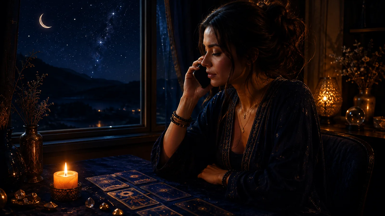 Consulta de videncia por teléfono de noche con vela